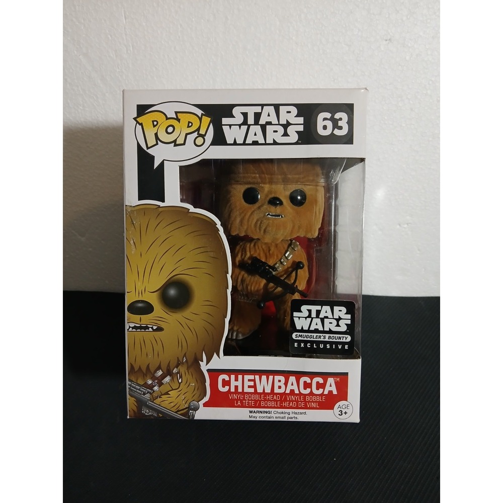 Funko Pop Star Wars #63 Chewbacca Flocked Smuggler's Bounty Exclusive!